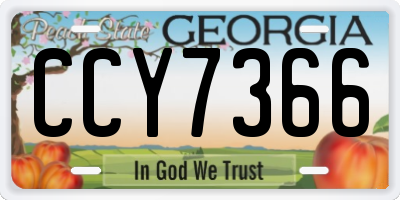 GA license plate CCY7366