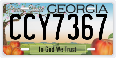 GA license plate CCY7367
