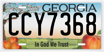 GA license plate CCY7368