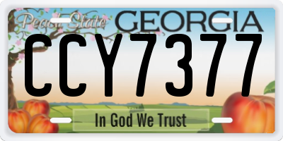 GA license plate CCY7377