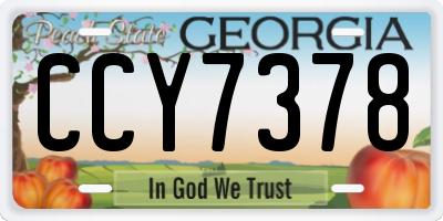 GA license plate CCY7378
