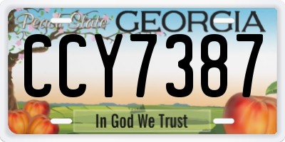 GA license plate CCY7387