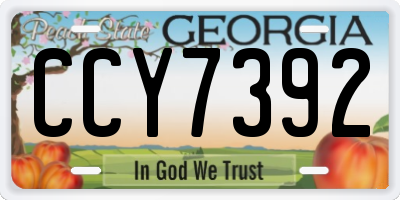GA license plate CCY7392