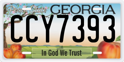 GA license plate CCY7393