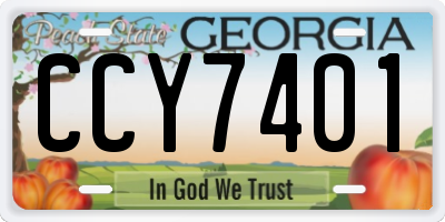 GA license plate CCY7401