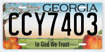 GA license plate CCY7403