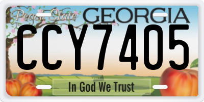 GA license plate CCY7405