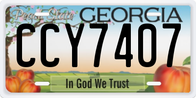 GA license plate CCY7407