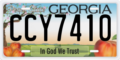 GA license plate CCY7410