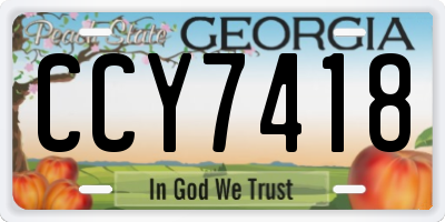 GA license plate CCY7418