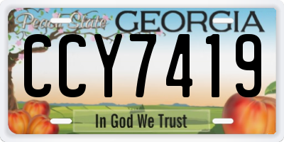 GA license plate CCY7419