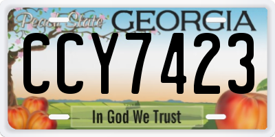 GA license plate CCY7423