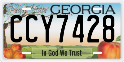 GA license plate CCY7428