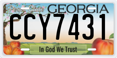 GA license plate CCY7431