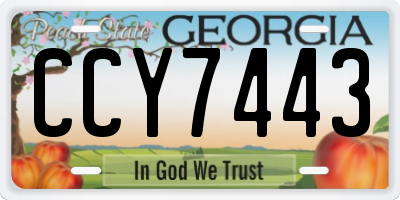 GA license plate CCY7443