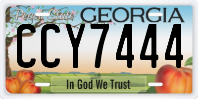 GA license plate CCY7444