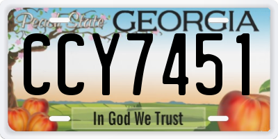 GA license plate CCY7451