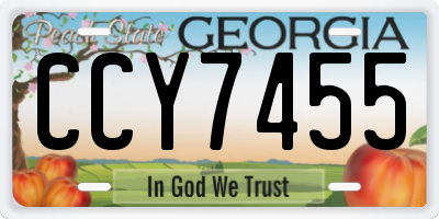 GA license plate CCY7455