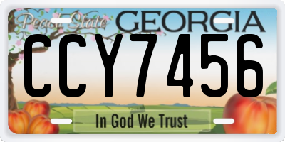GA license plate CCY7456