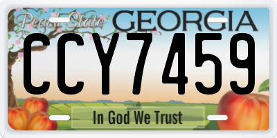 GA license plate CCY7459