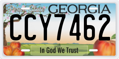 GA license plate CCY7462