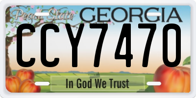 GA license plate CCY7470