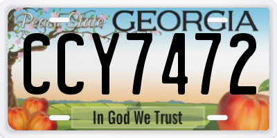 GA license plate CCY7472