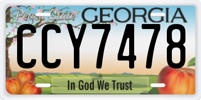 GA license plate CCY7478