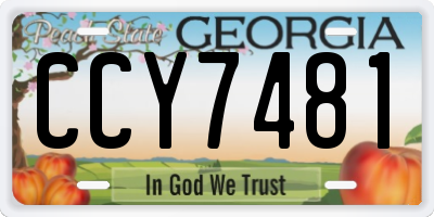 GA license plate CCY7481