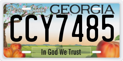 GA license plate CCY7485