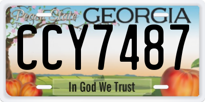 GA license plate CCY7487