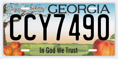 GA license plate CCY7490