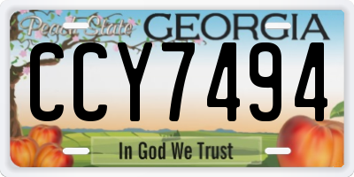 GA license plate CCY7494