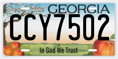 GA license plate CCY7502
