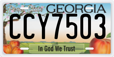 GA license plate CCY7503