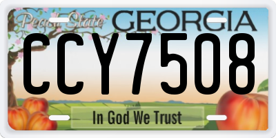 GA license plate CCY7508