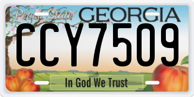 GA license plate CCY7509