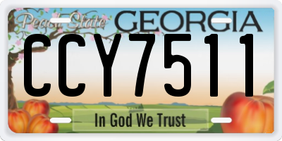 GA license plate CCY7511