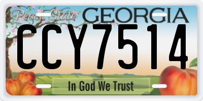 GA license plate CCY7514