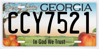 GA license plate CCY7521