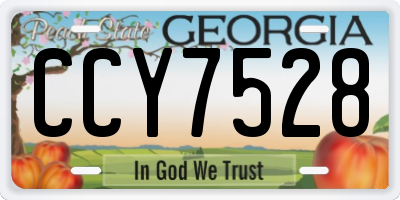 GA license plate CCY7528