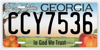 GA license plate CCY7536