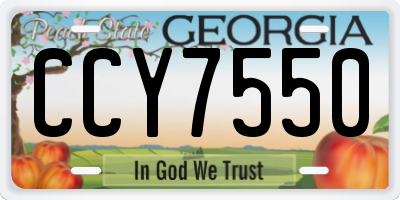 GA license plate CCY7550