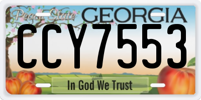 GA license plate CCY7553