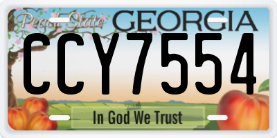 GA license plate CCY7554
