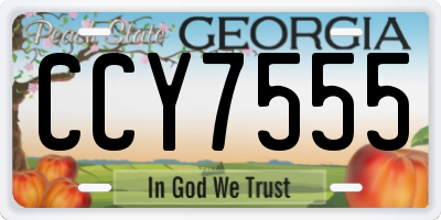 GA license plate CCY7555