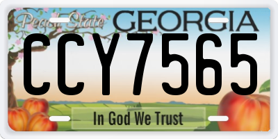 GA license plate CCY7565