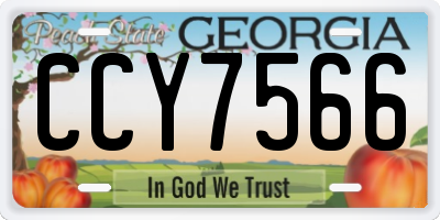 GA license plate CCY7566