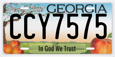 GA license plate CCY7575