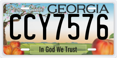 GA license plate CCY7576